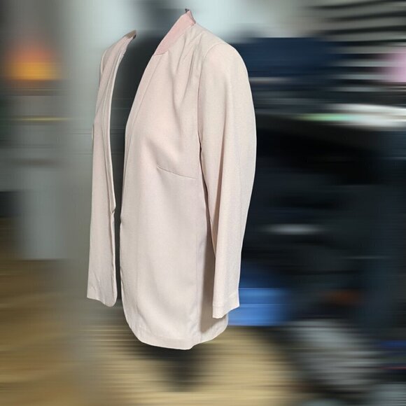 H&M Blazer Pale Pink Open Front Blazer Size 12 - Picture 4 of 7